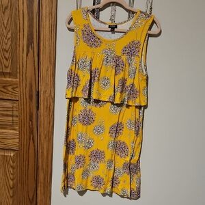 a.n.a Yellow Floral Ruffle Mini Dress